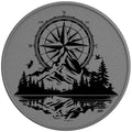 LAKE REFLECTION COMPASS SILVER CARBON FIBER TIRE COVER