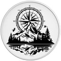 LAKE REFLECTION COMPASS WHITE TIRE COVER