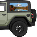 LAKE REFLECTION MOUNTAINS LANDSCAPE QUARTER WINDOW DECAL FITS 2018+ JEEP WRANGLER 2 DOOR HARD TOP JL