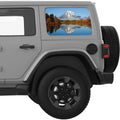 LAKE REFLECTION MOUNTAINS LANDSCAPE QUARTER WINDOW DECAL FITS 2018+ JEEP WRANGLER 4 DOOR HARD TOP JLU