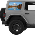 LAKE REFLECTION MOUNTAINS LANDSCAPE QUARTER WINDOW DECAL FITS 2011-2018 JEEP WRANGLER 4 DOOR HARD TOP JKU