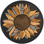 LEOPARD PRINT SUNFLOWER BLACK TIRE COVER