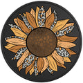 LEOPARD PRINT SUNFLOWER BLACK TIRE COVER