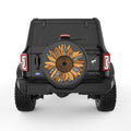 LEOPARD PRINT SUNFLOWER BLACK CARBON FIBER TIRE COVER