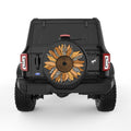 LEOPARD PRINT SUNFLOWER BLACK TIRE COVER