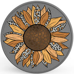 LEOPARD PRINT SUNFLOWER SILVER CARBON FIBER TIRE COVER