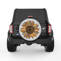 LEOPARD PRINT SUNFLOWER SILVER CARBON FIBER TIRE COVER