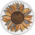 LEOPARD PRINT SUNFLOWER WHITE TIRE COVER