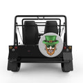 LEPRECHAUN WITH PIERCING SILVER CARBON FIBER TIRE COVER FOR MOKE