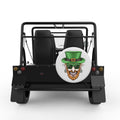 LEPRECHAUN WITH PIERCING WHITE TIRE COVER FOR MOKE