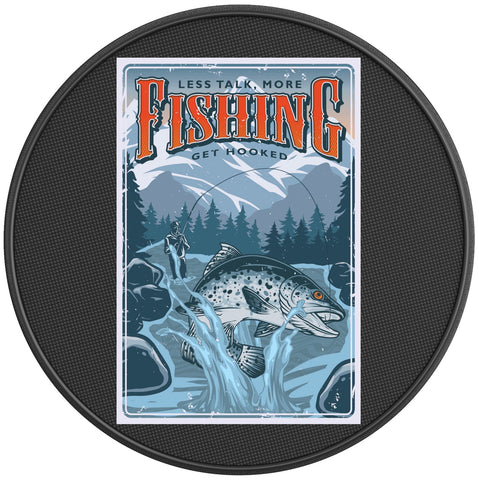 LESS TALK MORE FISHING PEARL  WHITE CARBON FIBER TIRE COVER