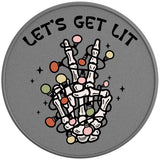 LETS GET LIT SILVER CARBON FIBER TIRE COVER