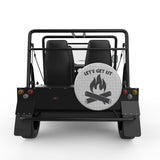 LETS GET LIT SILVER CARBON FIBER TIRE COVER FOR MOKE
