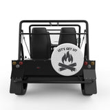 LETS GET LIT WHITE CARBON FIBER TIRE COVER FOR MOKE