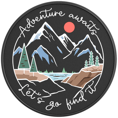 LETS GO FIND ADVENTURE BLACK CARBON FIBER TIRE COVER