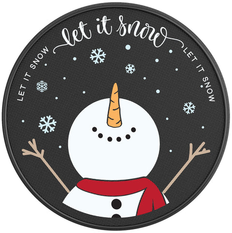 LET IT SNOW BLACK CARBON FIBER TIRE COVER