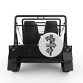 LET THE ADVENTURE BEGIN WHITE CARBON FIBER TIRE COVER FOR MOKE