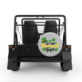LET THE SHENANIGANS BEGIN SILVER CARBON FIBER TIRE COVER FOR MOKE