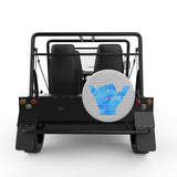 LIFE IS ALWAYS BETTER AT THE BEACH SILVER CARBON FIBER TIRE COVER FOR MOKE