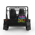 LIFE IS A BEACH ENJOY THE WAVES BLACK TIRE COVER FOR MOKE