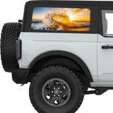 LIFE IS A BEACH WAVE QUARTER WINDOW DECAL FITS 2021+ FORD BRONCO 2 DOOR HARD TOP