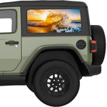 LIFE IS A BEACH WAVE QUARTER WINDOW DECAL FITS 2018+ JEEP WRANGLER 2 DOOR HARD TOP JL