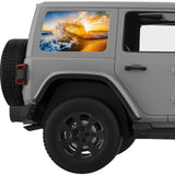 LIFE IS A BEACH WAVE QUARTER WINDOW DECAL FITS 2011-2018 JEEP WRANGLER 4 DOOR HARD TOP JKU