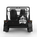 LIFE IS BETTER AROUND THE CAMPFIRE BLACK TIRE COVER FOR MOKE