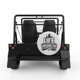 LIFE IS BETTER AROUND THE CAMPFIRE WHITE CARBON FIBER TIRE COVER FOR MOKE