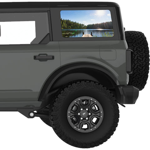LIFE IS BETTER AT THE LAKE QUARTER WINDOW DECAL FITS 2021+ FORD BRONCO 4 DOOR HARD TOP