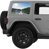 LIFE IS BETTER AT THE LAKE QUARTER WINDOW DECAL FITS 2011-2018 JEEP WRANGLER 4 DOOR HARD TOP JKU