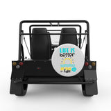 LIFE IS BETTER AT THE LAKE WHITE CARBON FIBER TIRE COVER FOR MOKE