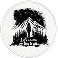 LIFE IS BETTER ON THE TRAILS PEARL  WHITE CARBON FIBER TIRE COVER
