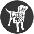 LIFE IS BETTER WITH DOGS BLACK CARBON FIBER TIRE COVER