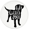LIFE IS BETTER WITH DOGS PEARL  WHITE CARBON FIBER TIRE COVER