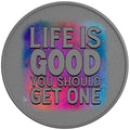 LIFE IS GOOD YOU SHOULD GET ONE SILVER CARBON FIBER TIRE COVER
