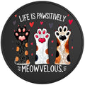 LIFE IS MEOWVELOUS BLACK TIRE COVER