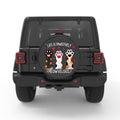 LIFE IS MEOWVELOUS PEARL  WHITE CARBON FIBER TIRE COVER