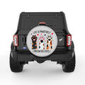 LIFE IS MEOWVELOUS SILVER CARBON FIBER TIRE COVER