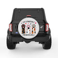 LIFE IS MEOWVELOUS PEARL  WHITE CARBON FIBER TIRE COVER