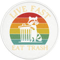 LIVE FAST EAT TRASH BLACK TIRE COVER