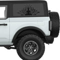 LOTUS BUDDHA QUARTER WINDOW DECAL FITS 2021+ FORD BRONCO 2 DOOR HARD TOP