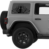 LOTUS BUDDHA QUARTER WINDOW DECAL FITS 2011-2018 JEEP WRANGLER 4 DOOR HARD TOP JKU