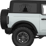 LOTUS FLOWER BUDDHA QUARTER WINDOW DECAL FITS 2021+ FORD BRONCO 2 DOOR HARD TOP