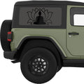 LOTUS FLOWER BUDDHA QUARTER WINDOW DECAL FITS 2011-2018 JEEP WRANGLER 2 DOOR HARD TOP JK