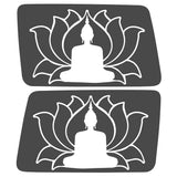 LOTUS FLOWER BUDDHA QUARTER WINDOW DRIVER & PASSENGER DECALS