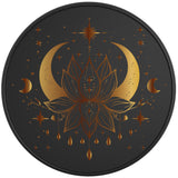 LOTUS MOON AND STARS BLACK TIRE COVER