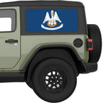 LOUISIANA STATE FLAG QUARTER WINDOW DECAL FITS 2018+ JEEP WRANGLER 2 DOOR HARD TOP JL