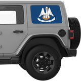 LOUISIANA STATE FLAG QUARTER WINDOW DECAL FITS 2018+ JEEP WRANGLER 4 DOOR HARD TOP JLU