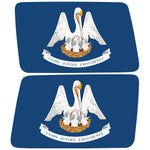 LOUISIANA STATE FLAG QUARTER WINDOW DRIVER & PASSENGER DECALS